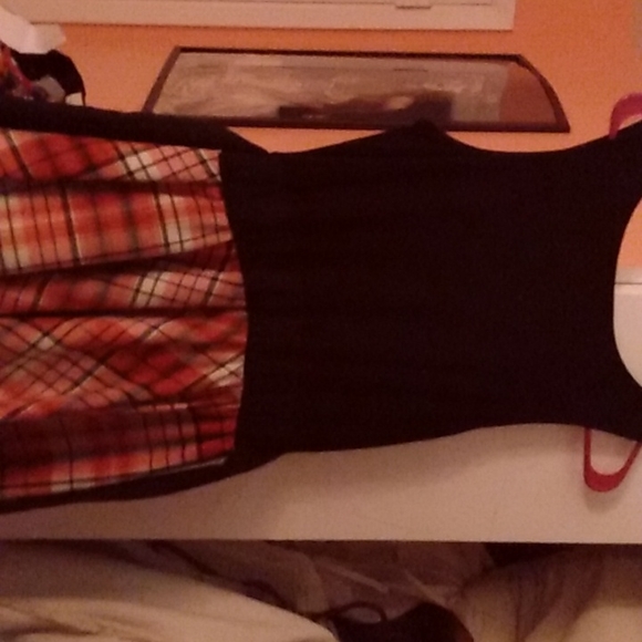 Justice Black and Red skater dress with glittery bodice and black bow. Size 16 - Picture 3 of 3